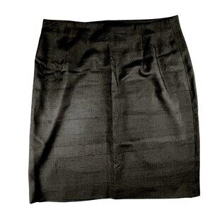 Vintage 100% Silk Pencil Skirt Womens Size 6 Black Office Minimalist Jones & Co